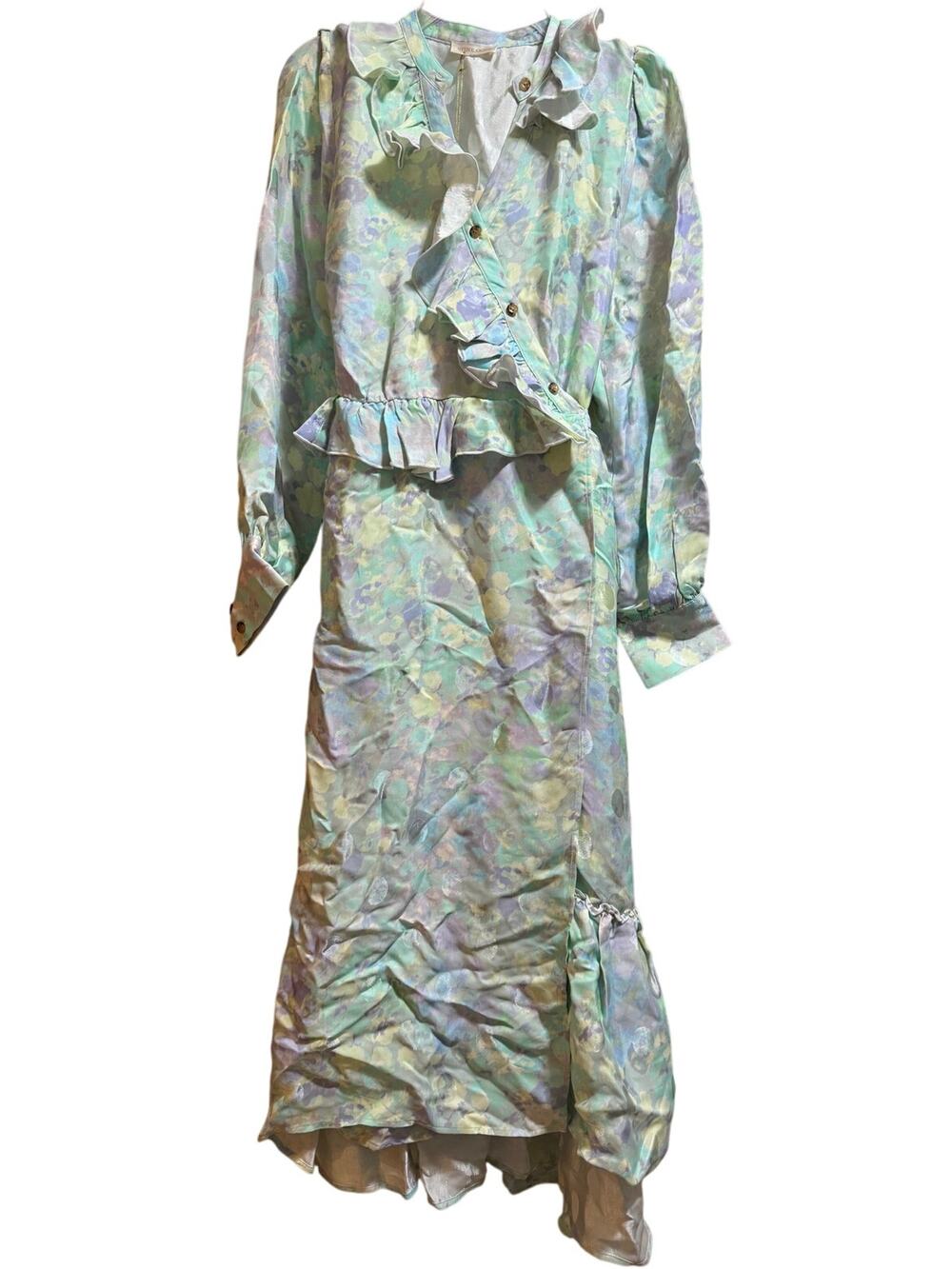 Stine Goya Odette Pastel Bloom Ruffle Prairie Dress - Long Sleeve - Medium - NWT